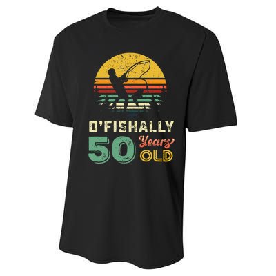 50 Years Old Fishing Gift 50th Birthday Cool Fifty Year Old Gift Performance Sprint T-Shirt