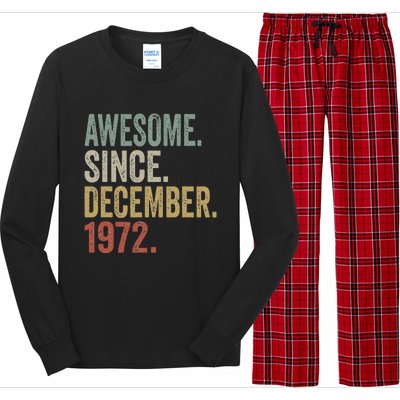 50 Year Old Awesome Since December 1972 50th Birthday Gift Long Sleeve Pajama Set