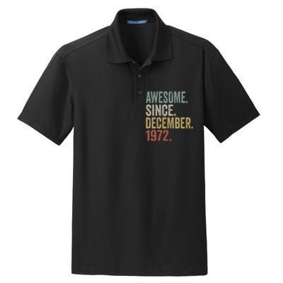 50 Year Old Awesome Since December 1972 50th Birthday Gift Dry Zone Grid Polo