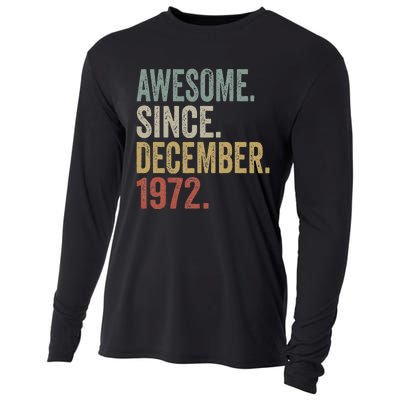 50 Year Old Awesome Since December 1972 50th Birthday Gift Cooling Performance Long Sleeve Crew