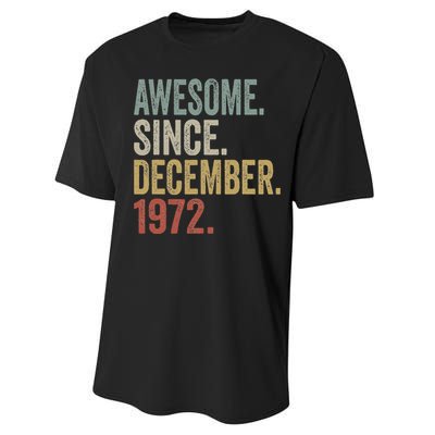 50 Year Old Awesome Since December 1972 50th Birthday Gift Performance Sprint T-Shirt