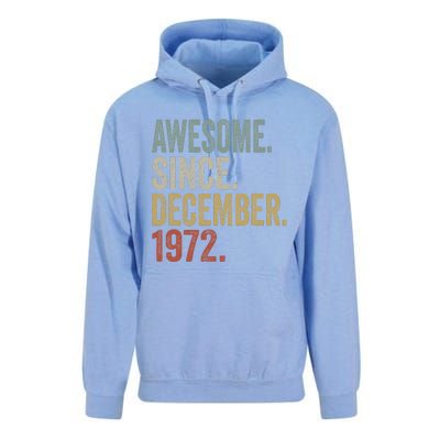 50 Year Old Awesome Since December 1972 50th Birthday Gift Unisex Surf Hoodie