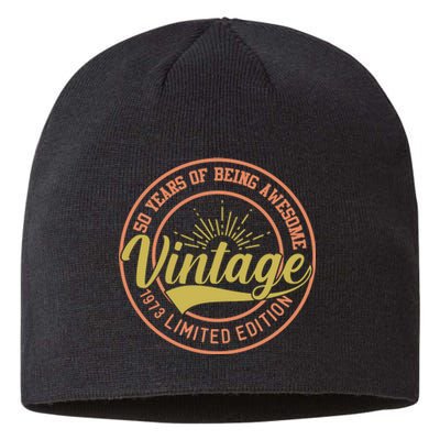 50 Years Of Being Awesome Vintage 1973 Sustainable Beanie