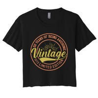 50 Years Of Being Awesome Vintage 1973 Women's Crop Top Tee