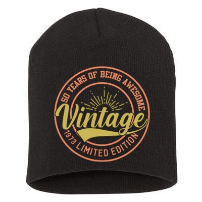 50 Years Of Being Awesome Vintage 1973 Short Acrylic Beanie