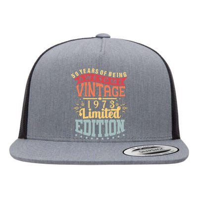 50 Years Of Being Awesome Vintage 1973 Flat Bill Trucker Hat