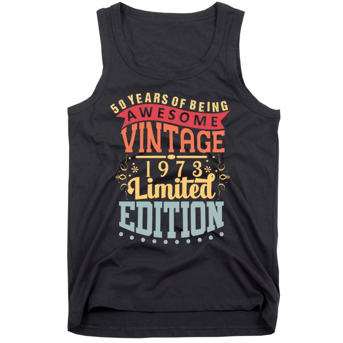 50 Years Of Being Awesome Vintage 1973 Tank Top