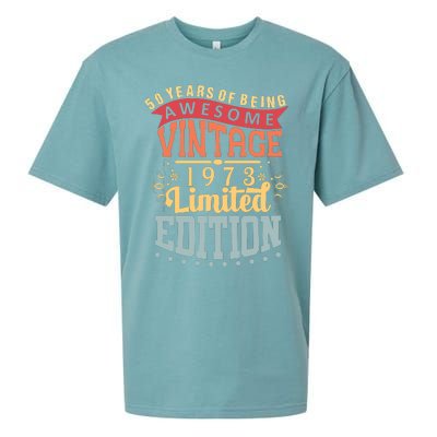 50 Years Of Being Awesome Vintage 1973 Sueded Cloud Jersey T-Shirt