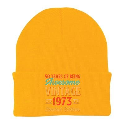 50 Years Of Being Awesome Vintage 1973 Knit Cap Winter Beanie