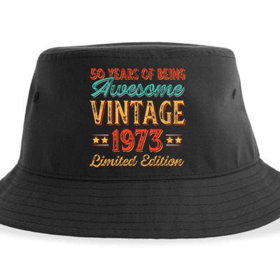 50 Years Of Being Awesome Vintage 1973 Sustainable Bucket Hat