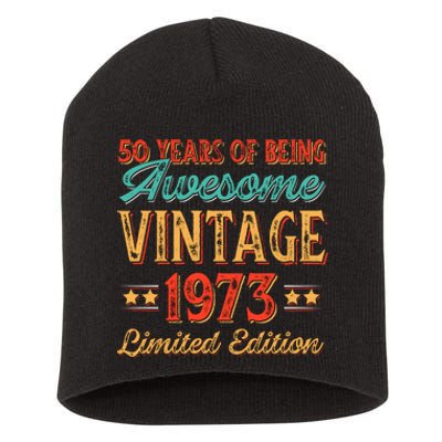 50 Years Of Being Awesome Vintage 1973 Short Acrylic Beanie