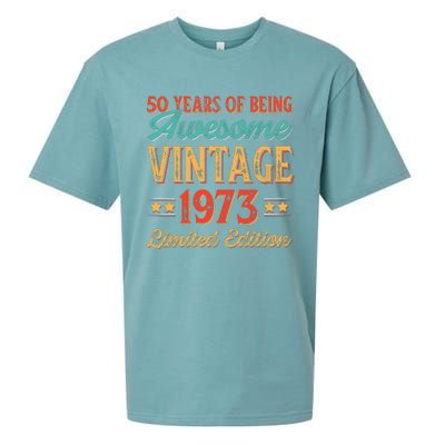 50 Years Of Being Awesome Vintage 1973 Sueded Cloud Jersey T-Shirt