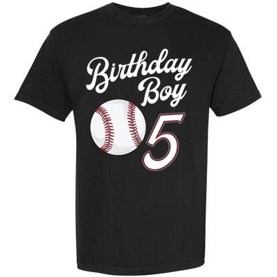 5 Years Old Baseball Themed 5th Birthday Party Sports Garment-Dyed Heavyweight T-Shirt