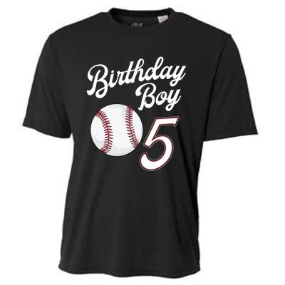 5 Years Old Baseball Themed 5th Birthday Party Sports Cooling Performance Crew T-Shirt