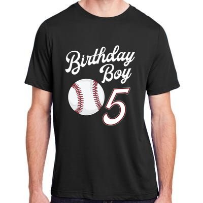 5 Years Old Baseball Themed 5th Birthday Party Sports Adult ChromaSoft Performance T-Shirt