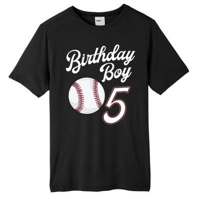 5 Years Old Baseball Themed 5th Birthday Party Sports Tall Fusion ChromaSoft Performance T-Shirt