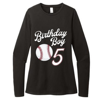 5 Years Old Baseball Themed 5th Birthday Party Sports Womens CVC Long Sleeve Shirt