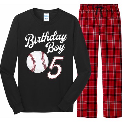 5 Years Old Baseball Themed 5th Birthday Party Sports Long Sleeve Pajama Set