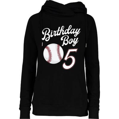 5 Years Old Baseball Themed 5th Birthday Party Sports Womens Funnel Neck Pullover Hood