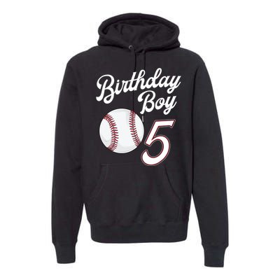 5 Years Old Baseball Themed 5th Birthday Party Sports Premium Hoodie