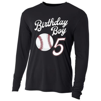 5 Years Old Baseball Themed 5th Birthday Party Sports Cooling Performance Long Sleeve Crew