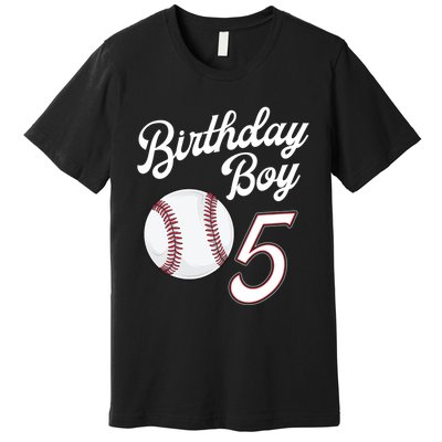 5 Years Old Baseball Themed 5th Birthday Party Sports Premium T-Shirt