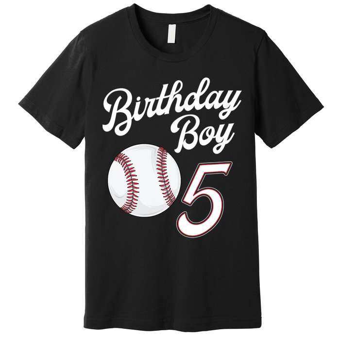 5 Years Old Baseball Themed 5th Birthday Party Sports Premium T-Shirt