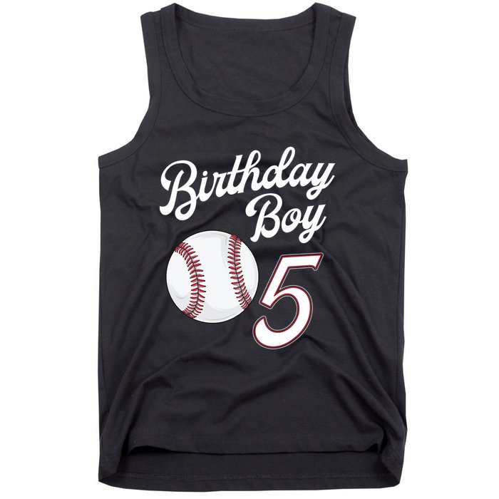 5 Years Old Baseball Themed 5th Birthday Party Sports Tank Top