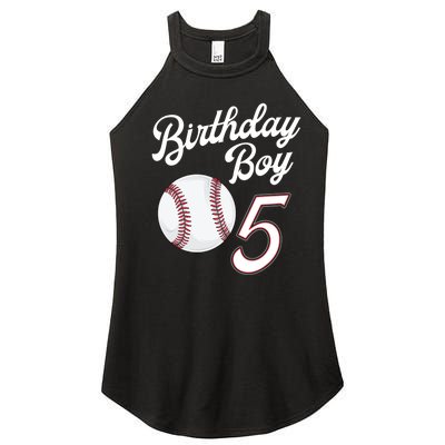 5 Years Old Baseball Themed 5th Birthday Party Sports Women’s Perfect Tri Rocker Tank