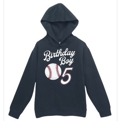 5 Years Old Baseball Themed 5th Birthday Party Sports Urban Pullover Hoodie