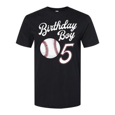 5 Years Old Baseball Themed 5th Birthday Party Sports Softstyle CVC T-Shirt