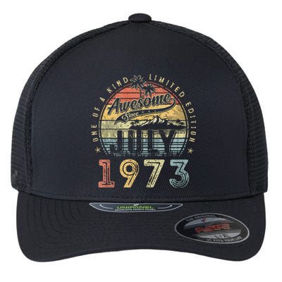 50 Year Old Awesome Since July 1973 50th Birthday Flexfit Unipanel Trucker Cap