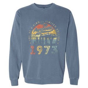 50 Year Old Awesome Since July 1973 50th Birthday Garment-Dyed Sweatshirt