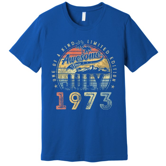 50 Year Old Awesome Since July 1973 50th Birthday Premium T-Shirt