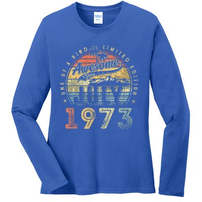 50 Year Old Awesome Since July 1973 50th Birthday Ladies Long Sleeve Shirt