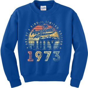 50 Year Old Awesome Since July 1973 50th Birthday Kids Sweatshirt