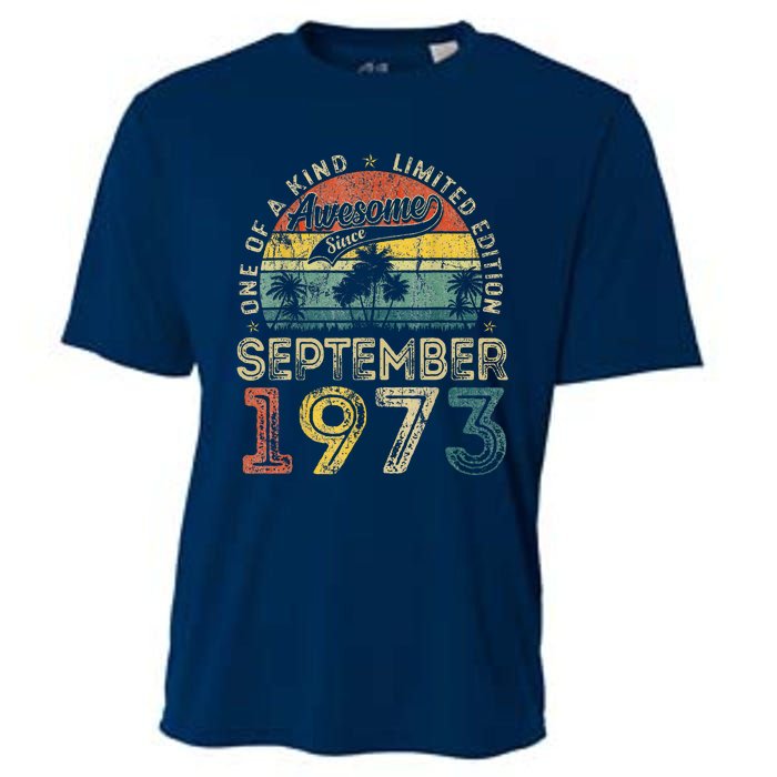 50 Years Old September 1973 Vintage Retro 50th Birthday Cooling Performance Crew T-Shirt