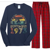 50 Years Old September 1973 Vintage Retro 50th Birthday Long Sleeve Pajama Set