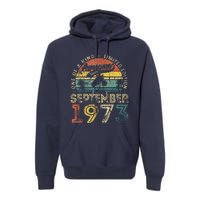 50 Years Old September 1973 Vintage Retro 50th Birthday Premium Hoodie