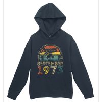 50 Years Old September 1973 Vintage Retro 50th Birthday Urban Pullover Hoodie