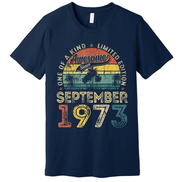 50 Years Old September 1973 Vintage Retro 50th Birthday Premium T-Shirt