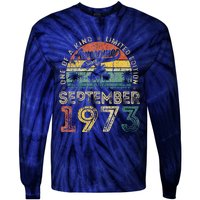 50 Years Old September 1973 Vintage Retro 50th Birthday Tie-Dye Long Sleeve Shirt