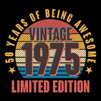 50 Years Of Being Awesome 1975 Limited Edition Vintage Retro Flatbill Hat
