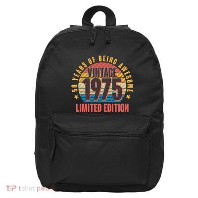 50 Years Of Being Awesome 1975 Limited Edition Vintage Retro 16 in Basic Backpack