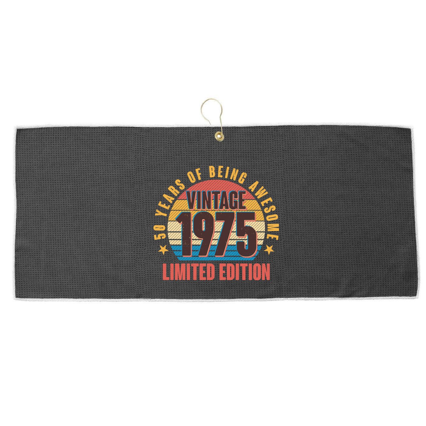 50 Years Of Being Awesome 1975 Limited Edition Vintage Retro Large Microfiber Waffle Golf Towel