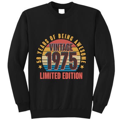 50 Years Of Being Awesome 1975 Limited Edition Vintage Retro Tall Sweatshirt