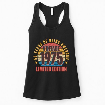 50 Years Of Being Awesome 1975 Limited Edition Vintage Retro Womens Tank Top