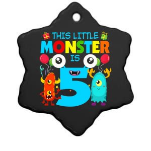 5 Year Old Gifts This Little Monster Is 5th Birthday Boy Ceramic Star Ornament