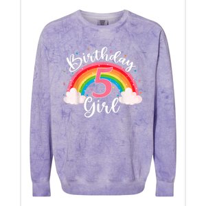 5 Years Old Birthday Girl Rainbow For Girls 5th Birthday Colorblast Crewneck Sweatshirt