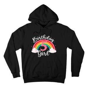 5 Years Old Birthday Girl Rainbow For Girls 5th Birthday Hoodie